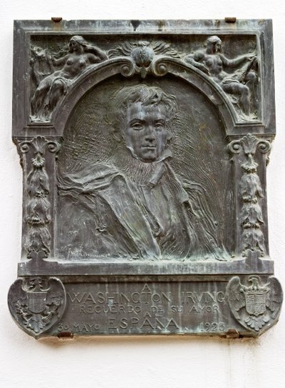 Plaque Commemorating the Life of Washington Irving and His Love of Spain by Spanish School